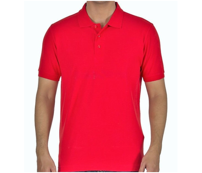 Express Delivery - Premium Honey Comb Polo T-Shirt for Large Men - Red - ID 53825