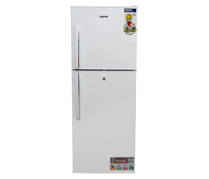 Geepas GRF2708WPN 270 Litres NoFrost Double Door Refrigerator - White in UAE