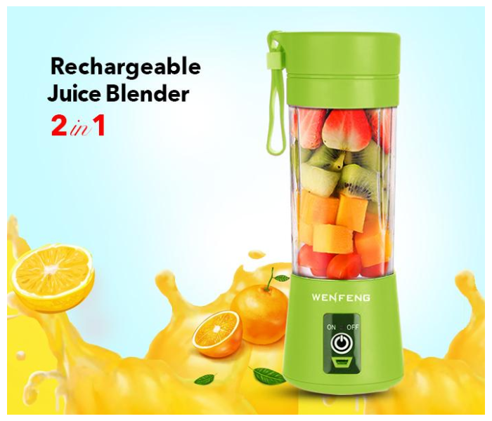 Portable Rechargeable Juice Blender 6B With USB Charger JA016 - Green in KSA