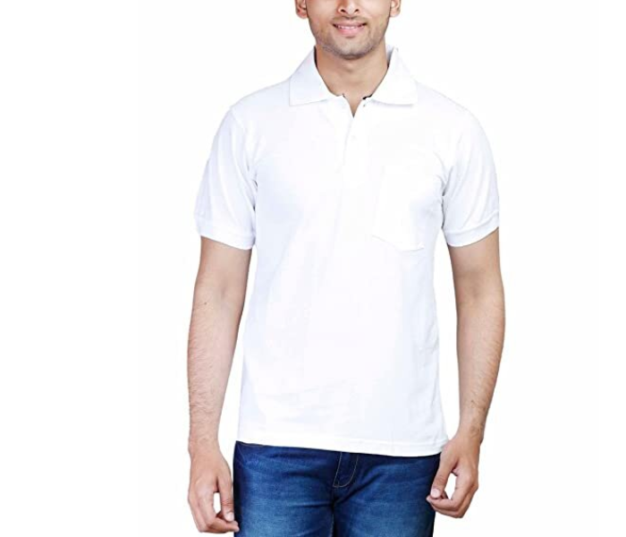 Express Delivery - Premium Honey Comb Polo T-Shirt for XXL Men - White - ID 53834