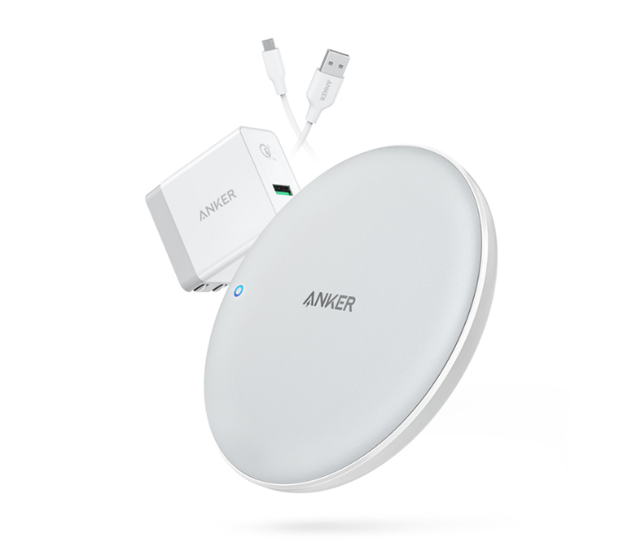 Express Delivery - Anker B2514K23 PowerWave 7.5 Fast Wireless Charging Pad - White - ID 54305