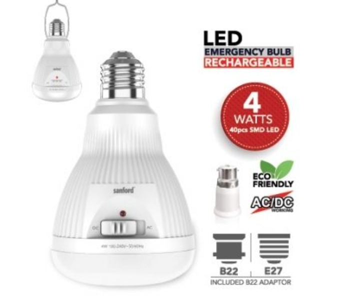 Express Delivery - Sanford SF699LED 40 Pieces Rechargeable LED Bulb - White - ID 54818