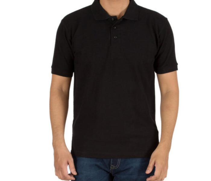 Express Delivery - Premium Honey Comb Polo T-Shirt for XL Men - Black - ID 53830