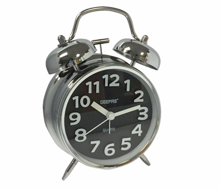 Geepas GWC26020 TwinBell Alarm Clock LoudBell - Silver in UAE