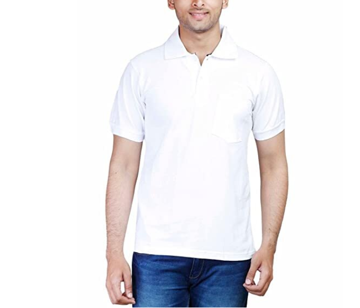 Express Delivery - Premium Honey Comb Polo T-Shirt for XL Men - White - ID 53835