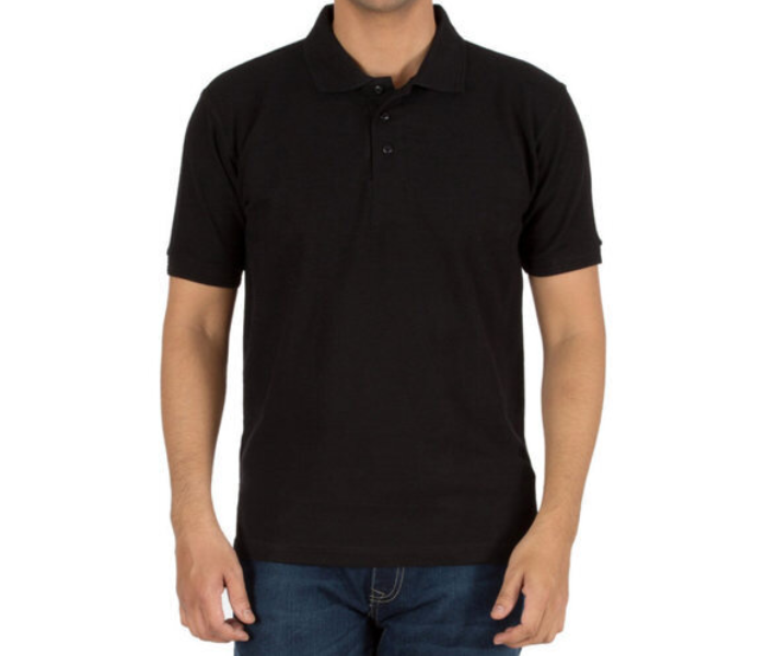 Express Delivery - Premium Honey Comb Polo T-Shirt for Medium Men - Black - ID 53832