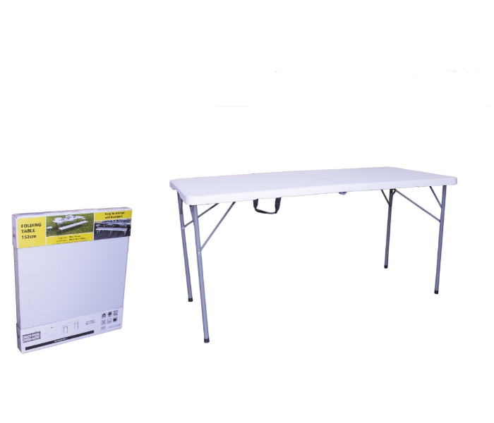 Portable Rectangle Folding Table With Handle Outdoor Recreation - White in OMAN