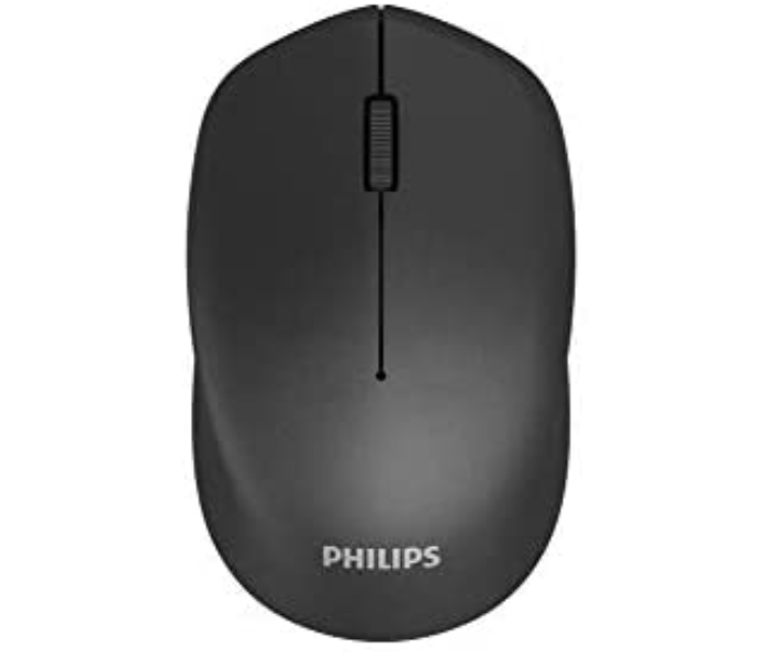 Philips SPK7344 USB Wireless Mouse Portable and Sylish Design - Black Front View - ID 56575