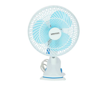 Krypton KNF6035 8-inch Oscillating Plastic Table Fan - White & Blue in UAE