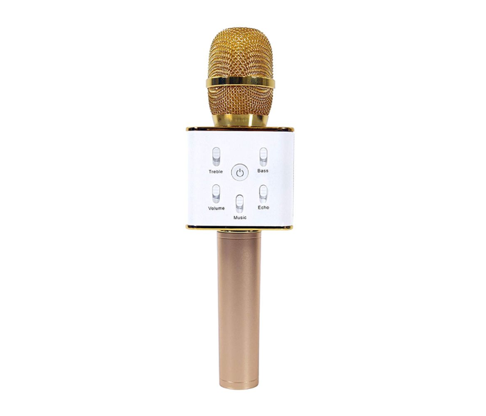Q7 Bluetooth Karaoke Microphone With Speaker - White And Gold in KSA