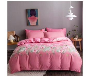 6 Pieces High Quality Cotton Double Size Bed Sheet With Quilt Cover And Pillow Case - Pink Marble in UAE