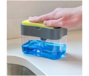 2-in-1 Sponge Rack Soap Dispenser Soap Pump And Sponge Caddy in UAE