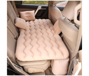 Jongo JA177-1 Car Inflatable Mat Outdoor Traveling Air Mattresses Camping Folding Sleeping Bed With Pillows And Pump - Beige in KSA