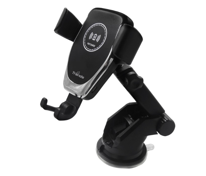 Express Delivery - Trands TR-HO642 Automatic Clamping Wireless Car Phone Mount Charger - Black - ID 60384