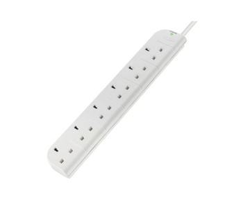 Express Delivery - Belkin F9E600UK3M 3 Metre 6 Socket SurgeStrip - White - ID 64677