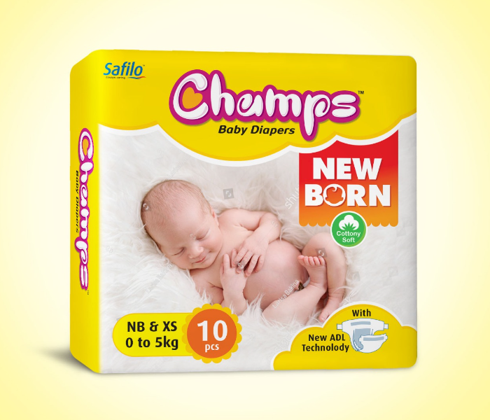 Champs New Born 10 New Born Open Type Diapers in UAE