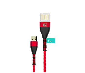 HeatZ ZCS07 1 Meter Nylon Material Micro USB Cable - Black And Red in OMAN
