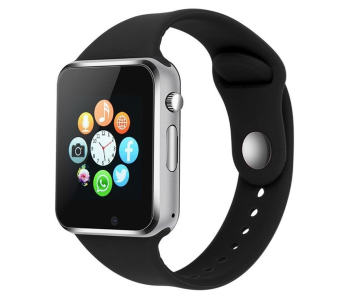 A1 Mobile Smart Watch With Memory And Sim Card Slot - Silver in KSA