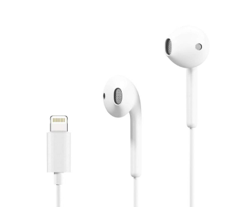 HeatZ ZE17 Double Side Stereo Wired IPhone X Earphone With Lightning Connector - White in OMAN