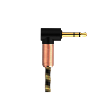 HeatZ ZX01 1 Meter 3.5 Mm Stereo AUX Cable - Black And Rose Gold in OMAN