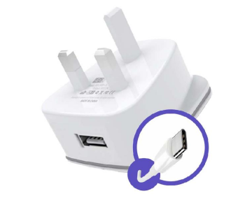 HeatZ ZAT07 Single Port Home Charger With Type-C USB Cable - White in OMAN