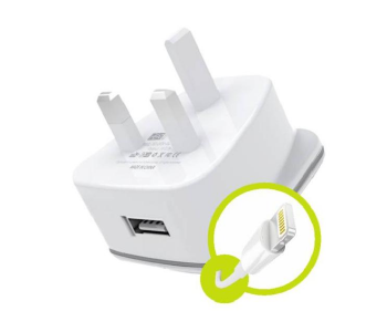 HeatZ ZAI07 Single Port Home Charger With Lightning Cable - White in OMAN