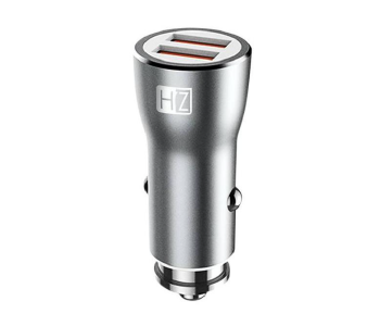 HeatZ ZCC023 Dual Port Smart Fast Car Charger - Silver in OMAN