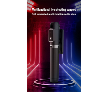 P40 Wireless Mini Live Broadcast Selfie Stick - Black in KSA