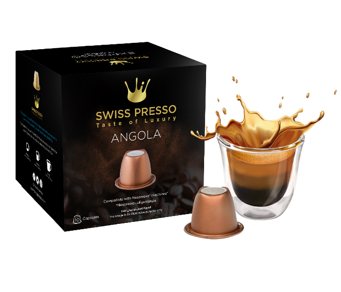 Swiss Presso Angola 1 Box Of 10 Capsules Compatible For Nespresso And Espresso in UAE