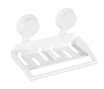 Double Suction Cups Soap Box Towel Holder - White in KSA