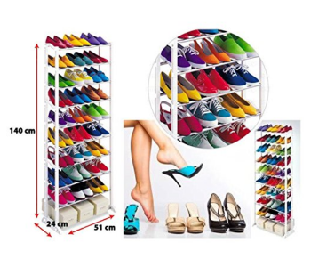 Amazing Shoe Rack Stand With 10 Layers - White in OMAN
