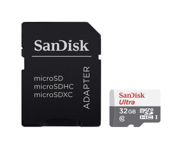 Express Delivery - SanDisk SDSQUNS-032G-GN3MA 32GB Ultra Android microSDHC 80 MB/s Class 10 with SD Adapter - ID 68042