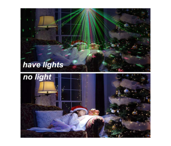 Express Delivery - 6 in 1 LED 7 Colors Sound Activated Laser Light  - Light Blue - ID 67455