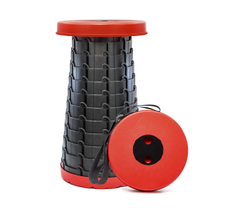 Twist N Sit Retractable Folding Telescoping Stool Sturdy - Red And Black in OMAN