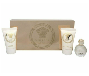 Versace Eros Gift Set EDT 5ml Shower Gel 25ml And Body Lotion 25ml in UAE