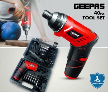 Geepas GSD0315C Cordless Quick Release Screw Driver Set - Red in UAE