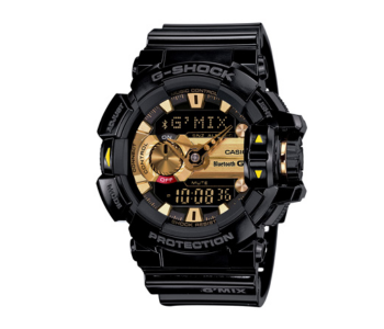 Express Delivery - Casio GBA-400-1A9DR G-Shock Bluetooth Music Control Analog Digital Watch - Black and Gold - ID 70904