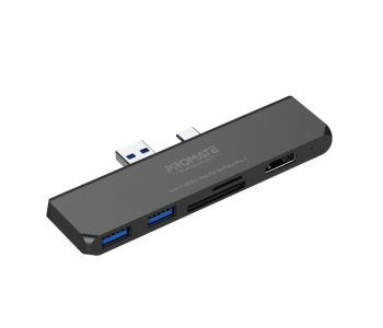 Express Delivery - Promate Surfacehub-7 Usb-C Hub For Microsoft Surface Pro 7 - Black - ID 69223