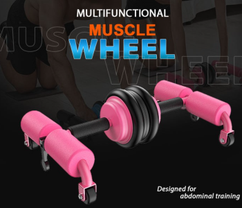 Multifunctional Abdominal Muscle Wheel Push-up Stand Fitness Equipment- Pink in OMAN