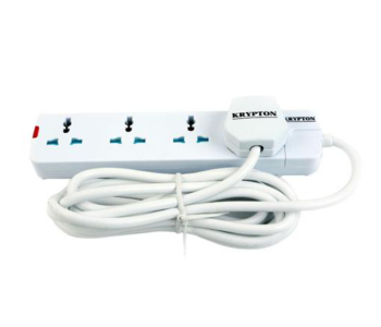 Krypton KNES5144 4 Way Extention Socket - White in UAE