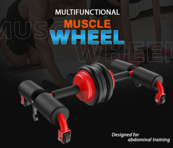 Multifunctional Abdominal Muscle Wheel Push-up Stand Fitness Equipment- Red in OMAN