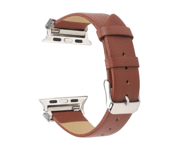 Promate SCEPTER-38ML 38mm Leather Watch Strap For Apple Watch Series - Brown in UAE