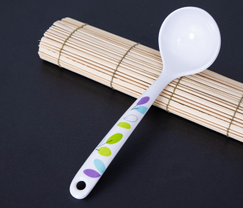 Royalford RF7393 Leaf Design Melamine Ware Soup Spoon - White in UAE