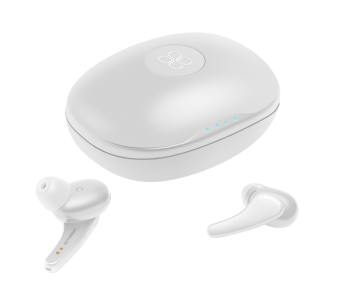 Express Delivery - Promate Autonomy True Wireless Earbuds with Wireless Charging Case - White - ID 69052