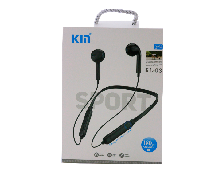 Express Delivery - KIN KL-03 Bluetooth In-Ear Earphones - Black - ID 69011