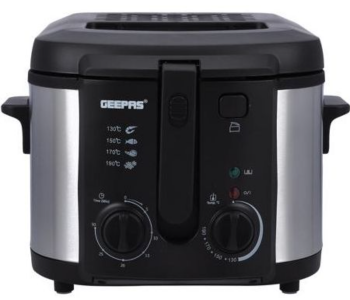 Geepas GDF36014 3 Litre Removable Non-Stick Inner Pot Deep Fryer- Black And Silver in UAE