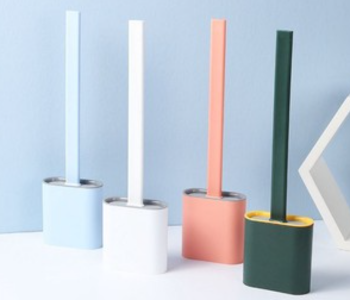 Flexible Silicone Toilet Brush And Holder Set For Bathroom in OMAN