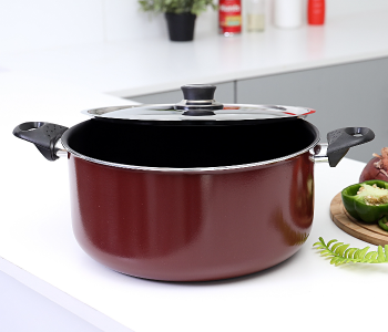 Royalford RF391C26 26 Cm Non-Stick Cooking Pot - Maroon in UAE