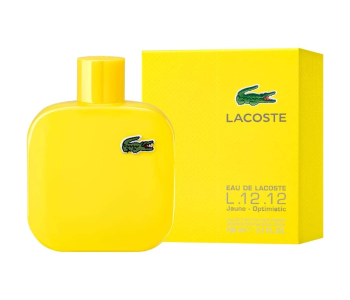 Express Delivery - Lacoste 100ml L.12.12 Jaune Optimistic Eau De Toilette Perfume for Men - ID 71369