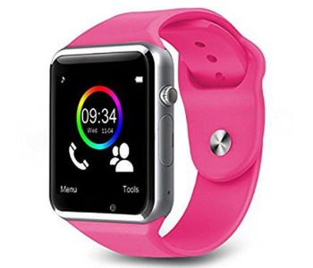 A1 Mobile Smart Watch With Memory And Sim Card Slot - Pink in KSA